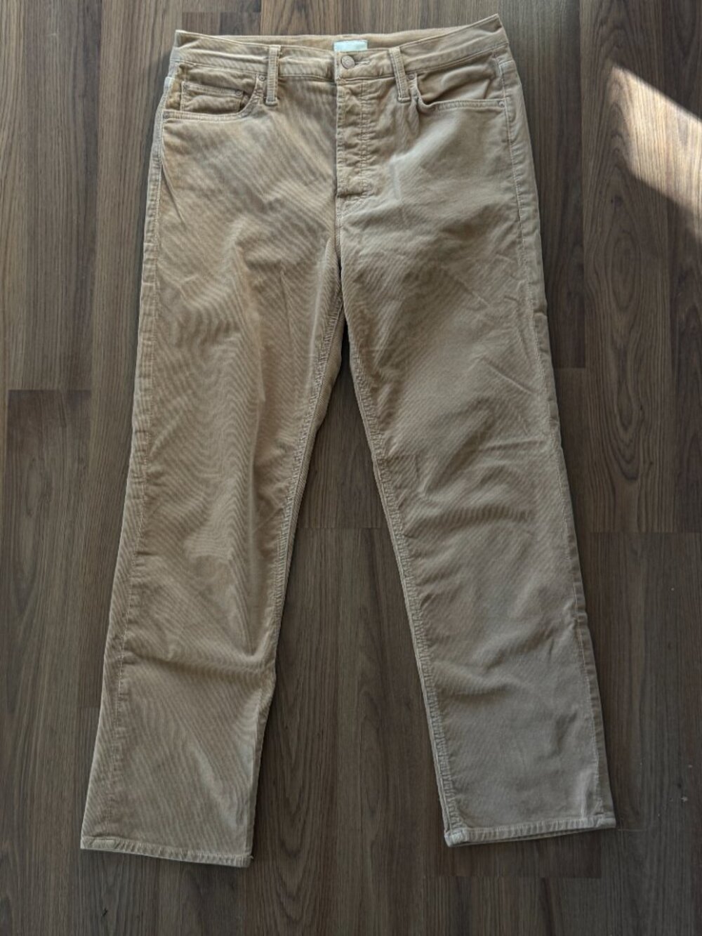 MOTHER Tomcat Ankle Straight Jeans in Brown Corduroy - 29